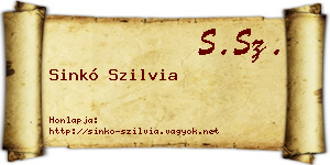 Sinkó Szilvia névjegykártya
