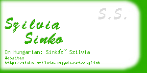 szilvia sinko business card